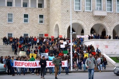 Proteste in Tirana Foto: Për Universitetin